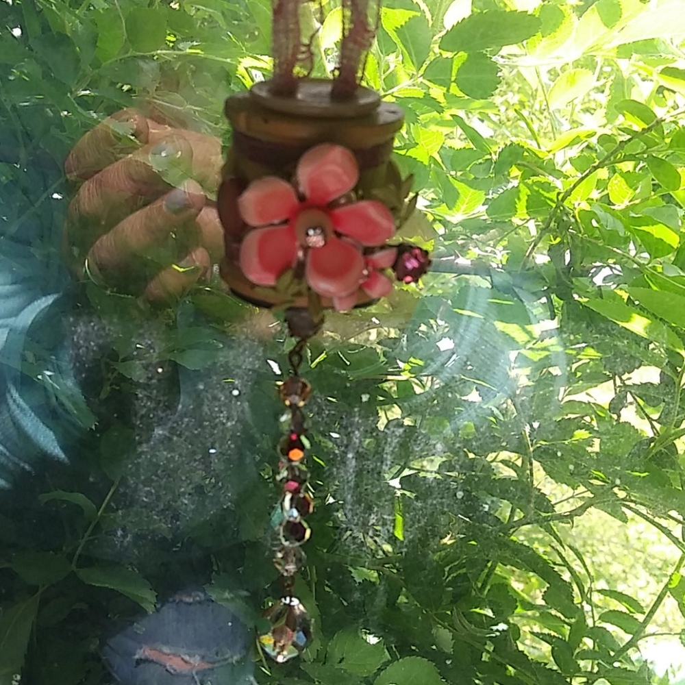 Gorgeous handmade vintage spool ornament